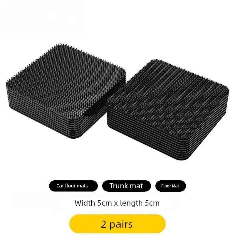 

Car Floor Mat Invisible Fixing Adhesive Magic Tape Anti-Slip High Temperature Resistant Double-Sided Adhesive Magic Tape Car Adhesive Patch Square [2 Pairs Set] 50*50mm