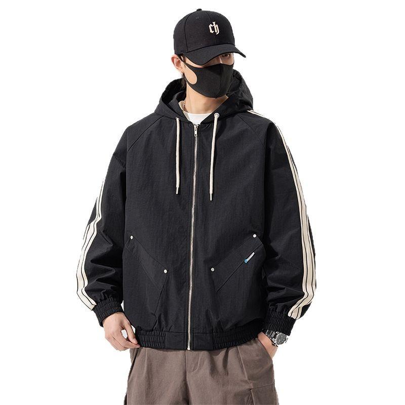 Spring and Autumn New M-8XL Large Size Fashion Casual Men's Versatile Waterproof Cargo Jacket Men's Hooded Jacket
