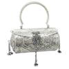 Women's Silver Brass Metal Handle Clutch Handmade Antique Ethnic Hand Clutch