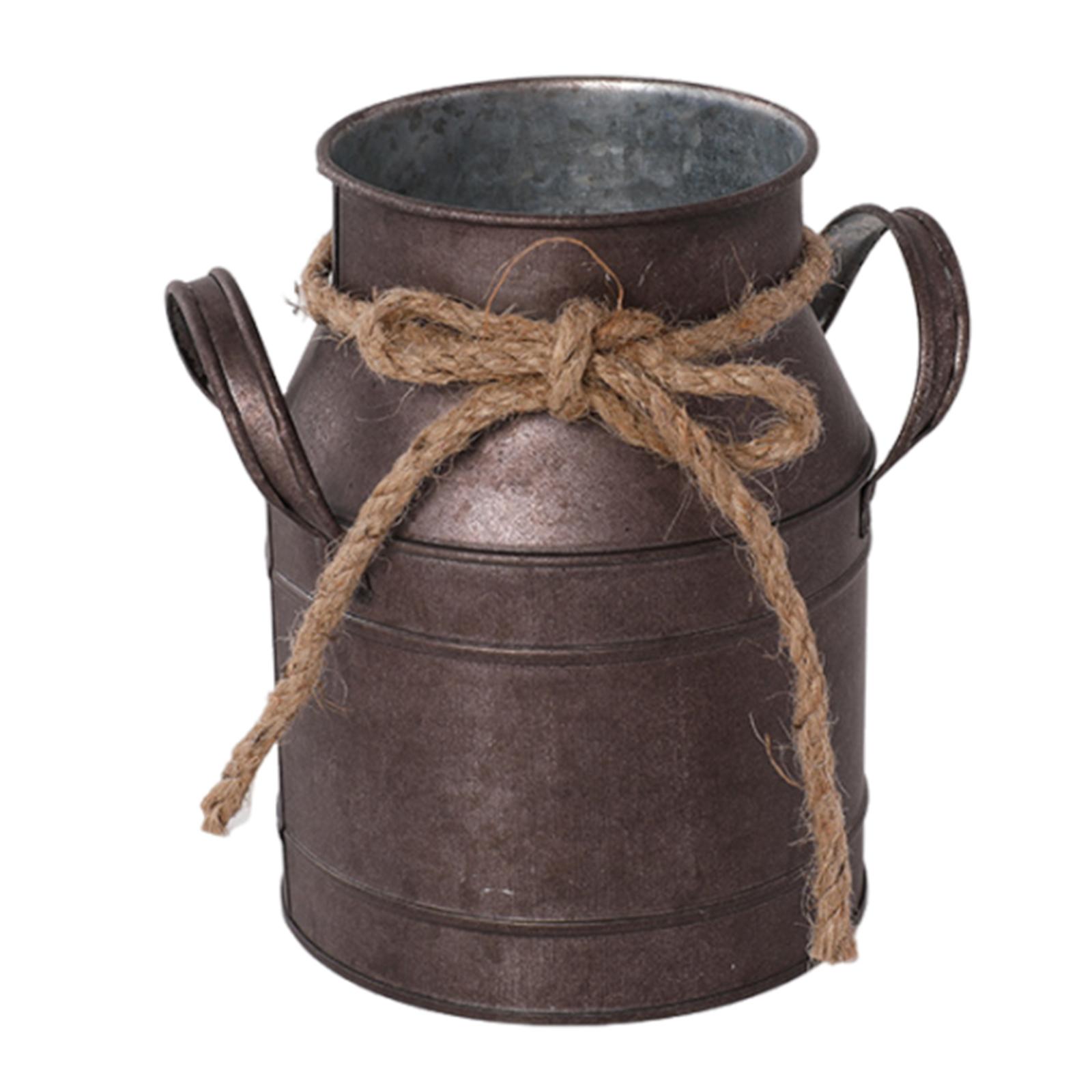 

Французская деревенская элегантность, железная ваза для цветов, маленькая примитивная фермерская кувшинка, молочник для цветочных композиций, деревенская ваза B