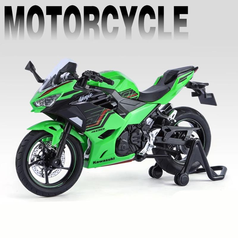 1:12 Kawasaki Ninja 400 Alloy Sports Motorcycle Model Diecast Street Race Motorcycle Model Simulation Sound And Light Kids Gifts
