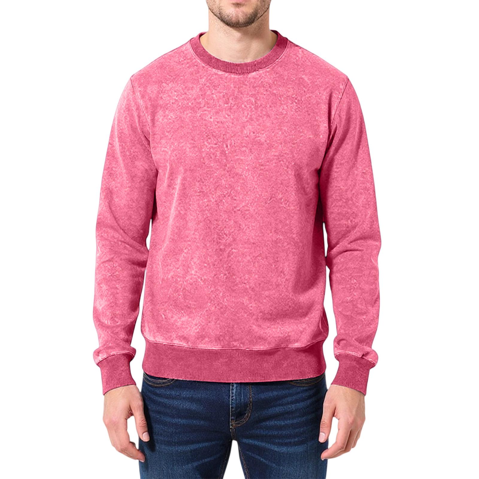 

Men s And Women s Trend Loose Retro Wash With Water Aging Big News Round Neck Hoodie L розовый