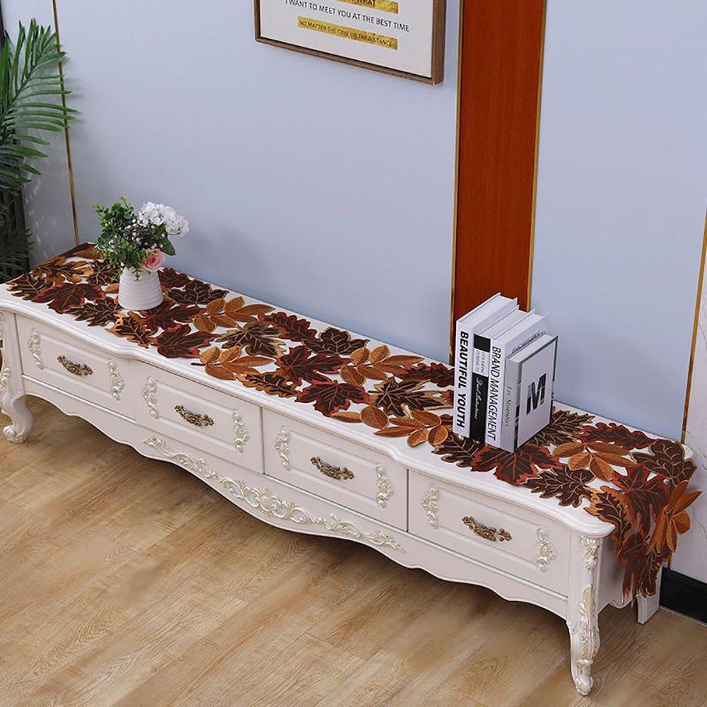Leaf Pattern Tabletop Placemat Maple Leaf Table Mat Embroidered Table Runner Thanksgiving Day