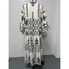 Women S Bohemian Printed Maxi Dress Plus Size Elegant Long Sleeve