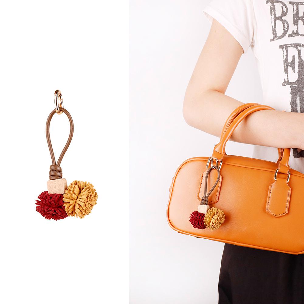 Zhang Yuanying Bayberry Ball Charm - Handmade Woven Bag and Shoe Ornament Keychain