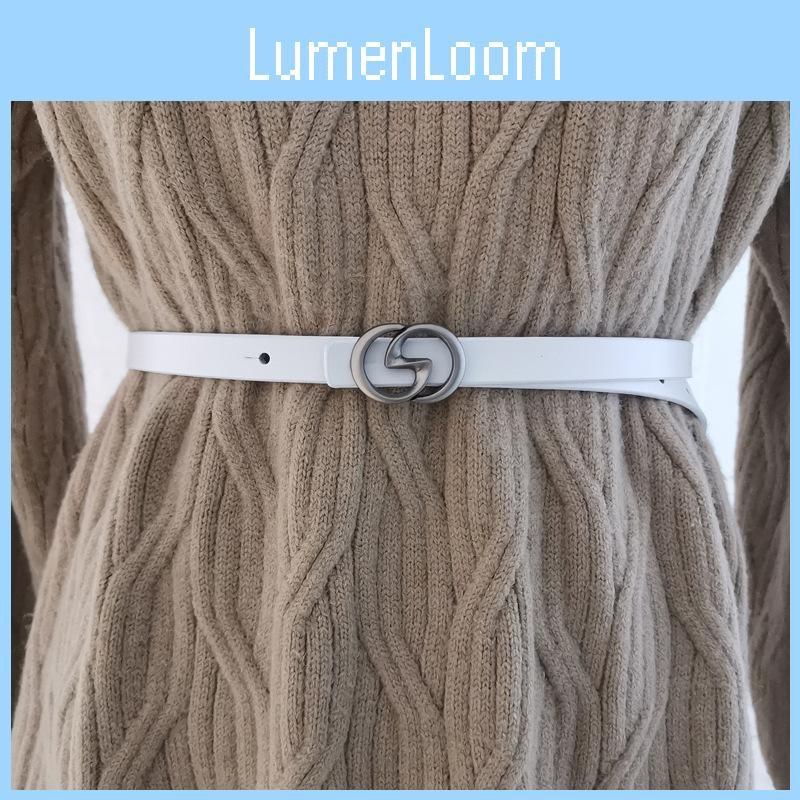 Modern Cowhide Women Belt Slim Leather Waist Belt Snap Closure Daily Outfits