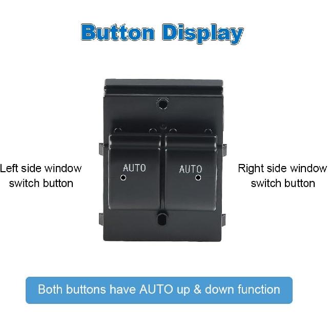 

Dual-Automatic Power Window Switch Compatible with Ford Mustang 2010 2011 2012 2013 2014, Driver Left Side 6 Pins, Replacement for 901-216