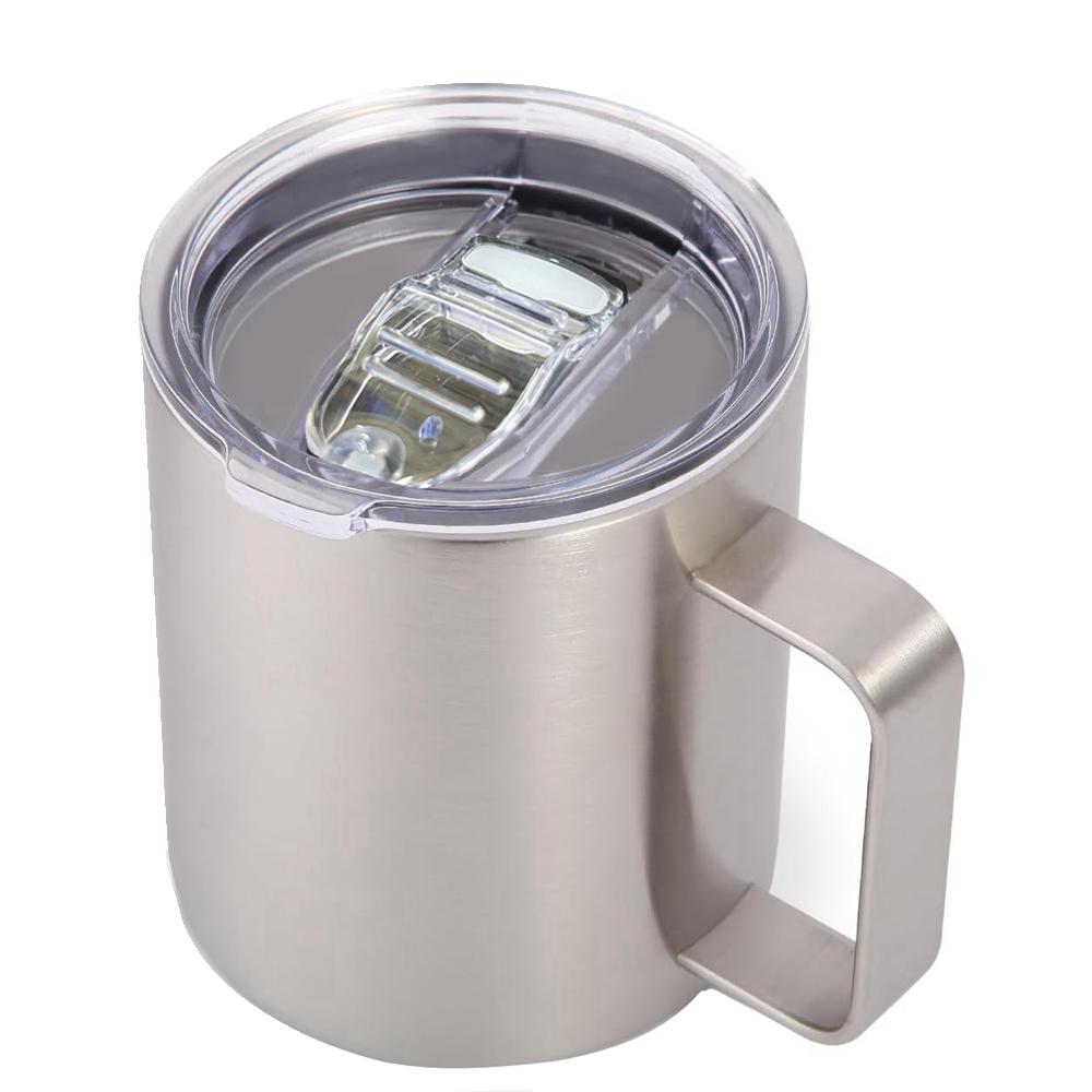 

14 унций Кружки для кофе из нержавеющей стали с крышкой Двустенная вакуумная дорожная кофейная кружка с ручкой Металлические кружки для кемпинга дома офиса 14oz