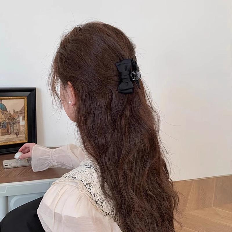2 Stück Schwarze Schleife Kleine Haarspange Damen Mädchen Haarklammer Seitenclip Stirnfransen Haarstyling-Clip Süßer Kopfschmuck