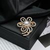 Retro Flower Pearl & Diamond Alloy Brooch Pin