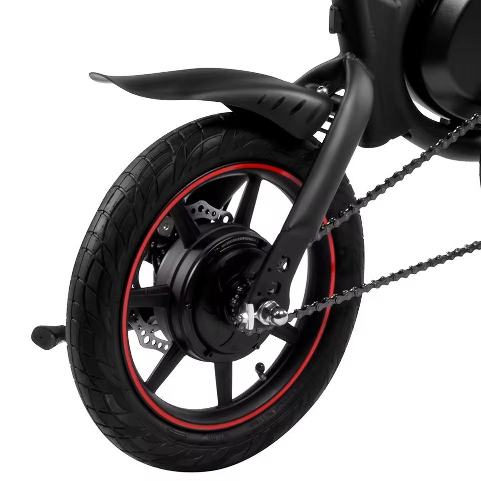 DYU D3F Folding Electric Bike, 250W Motor, 36V10Ah Battery, 14 inch Tires, Dual Disc Brake, Black
