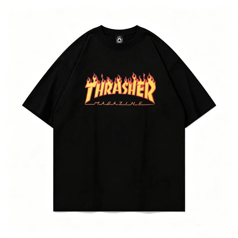 2013 Summer Thrasher Skateboard Magazine Letter Print T-Shirt Men Women Oversized Cotton Short Sleeve Casual Streetwear Tee Top