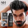 250 ml schwarzes Haarfärbeshampoo, 5-in-1, natürliches Shampoo für schwarzen Bart, sofortiges Ingwershampoo für Männer, Reparatur weißer Haare, Pflege