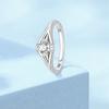925 Sterling Silver V-Shaped Solitaire Ring Paved CZ Accent Minimalist Statement Ring for Women Daily Wear Trendy Jewelry