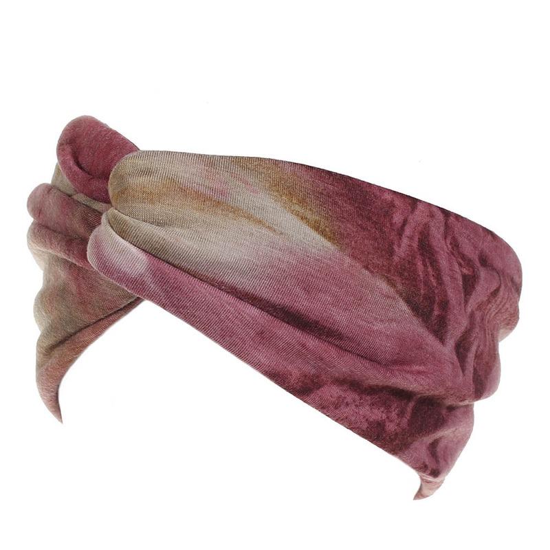 Retro Korsknuten Dam Flickor Elastisk Yoga Turban Knuten Hårband Sport Huvudband Bredt Huvudband