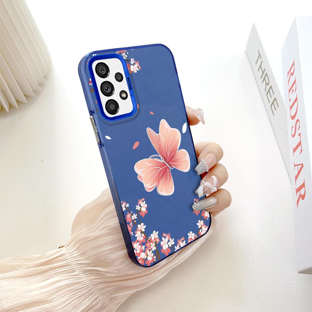 Painted Pattern Colorful Sliver Double Sided Hard Shell Shockproof Anti-fall Phone Casing for Samsung