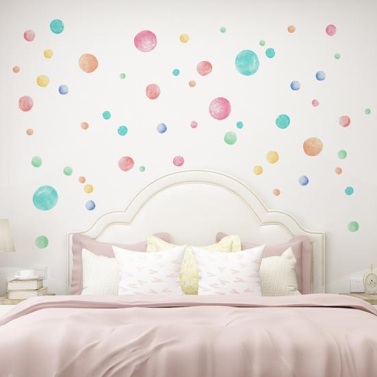 6 Sheet Irregular Polka Dots Wall Stickers, Colorful Boho Wall Decals, Peel and Stick Removable Vinyl Stickers for Playroom Bedroom Nursery