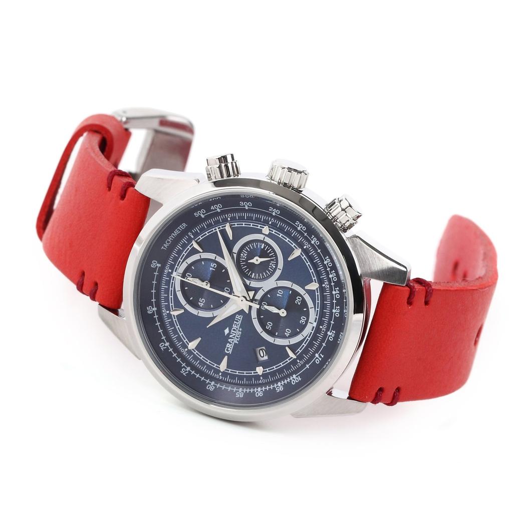 Watch Grandeur Plus Italian Leather Band Series GRP001W6 Red [Grandeur Plus] Men's