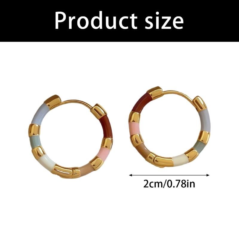 Orecchini a clip smaltati colorati Robusto metallo Accessori moda Design portatili Stili trendy giovanili