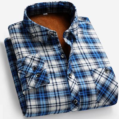 Herfst Winter Heren Lange Mouw Fleece Shirt Thermisch Shirt Ruitjes Jas Kleding Heren Streetwear Heren Warme Shirts
