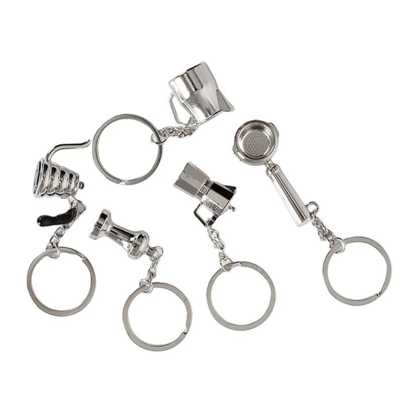 

5Pieces Espresso Portafilter Keychain Coffee Tool Designs Unique Coffee Accessory Perfect Coffee Machine Charm for Daily 1