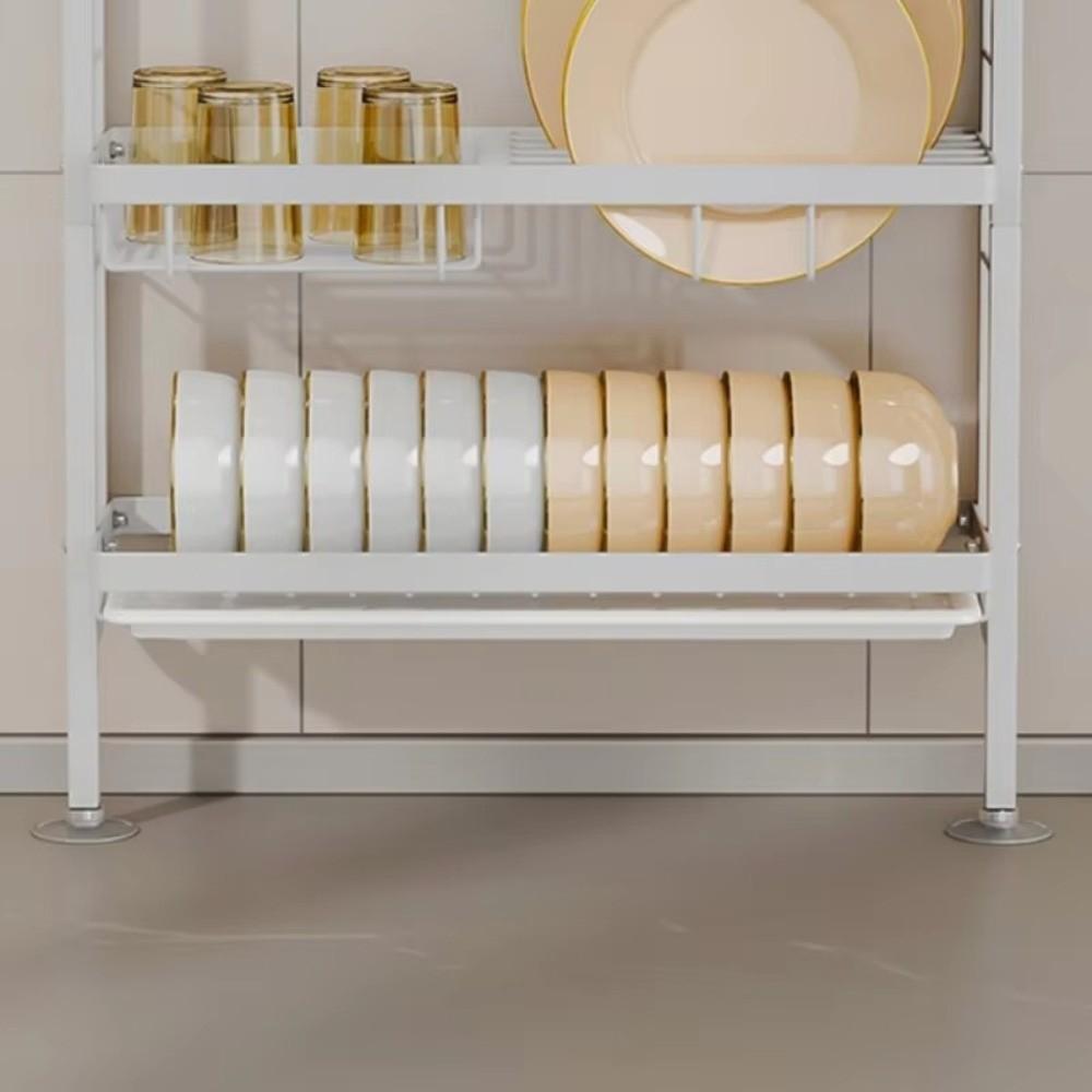 Space Saving Dish Drainer with Drain Tray Dinnerware Storage Rack Durable Kitchen Rack