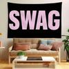 VIKAMA SWAG HipHop Minimalist Text Tapestry Polyester Wall Hanging Trendy Urban Art for Living Room Bedroom Decor