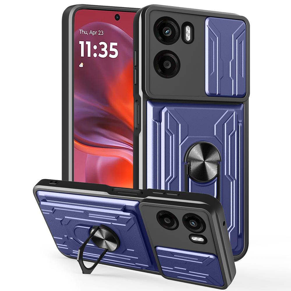 For Motorola Moto G05 4G Case PC+TPU Kickstand Phone Back Cover with Camera Slider