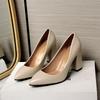 New High Heel Shoes Pointed Shallow Patent Leather High Heels Fashion Elegant Shoes Women Thin Heel Platform Work Shoes Pumps