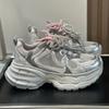 Leather Beaded Pair of Shoelaces Dad Shoes Women's 2026 Spring New Thick-soled Heightened Mesh Breathable Casual Sports Shoes