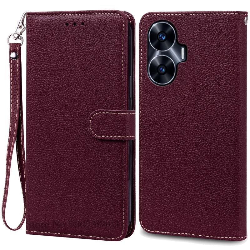 For Realme C55 Case Leather Flip Wallet Cover For Realme C55 Case Book Protective Cover Coque Fundas Shell