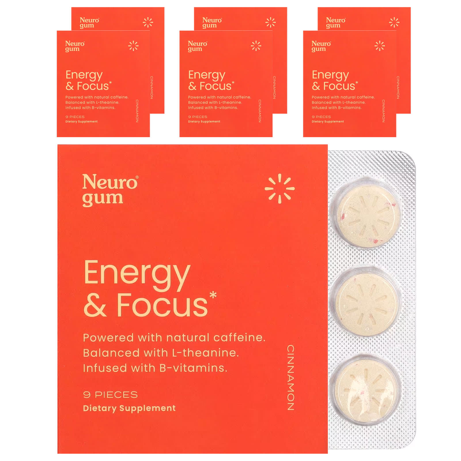 

Energy & Focus Boost, Cinnamon, 6 Pack, 9 Each