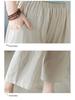 Plus Size Summer Cotton Linen Short-Sleeve Set for Middle-Aged Women - Fashionable Casual Two-Piece Outfit