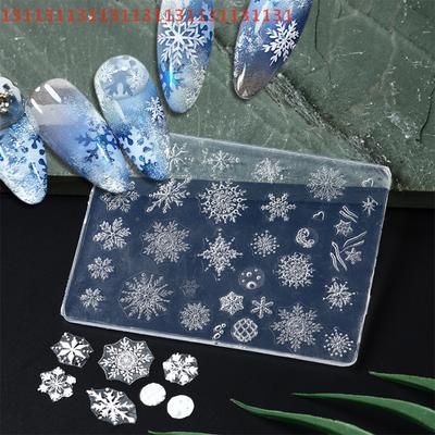 Christmas Nail Art Silicone Mould Cute Santa Claus Snowman Winter Snowflakes Christmas Tree Design Manicure Carving Accessory DI
