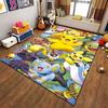 Pikachu Center Surrounded by Many Pokemon Area Rug, Bright Friendship Anime Collage Style Design, Cozy Fan Carpet Decor and All Seasons Gift