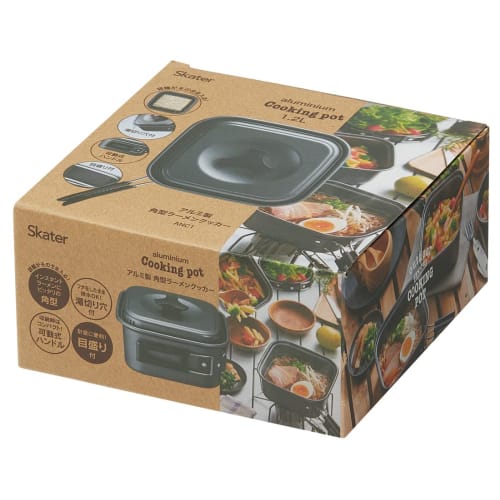 Skater Aluminum Square One Hand Pot Ramen Cooker 1.2L Outdoor Camping LiveL in Nature ANC1-A