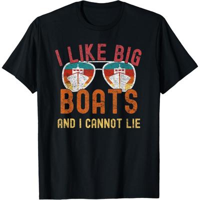 Me Gustan los Barcos Grandes y No Puedo Mentir Yate Navegación Divertido Crucero Camiseta