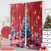 2pcs 2D Flat Printing Merry Christmas Window Drapes Festive Christmas Tree Fabric Without Electricity Festive Wall Decor Use for