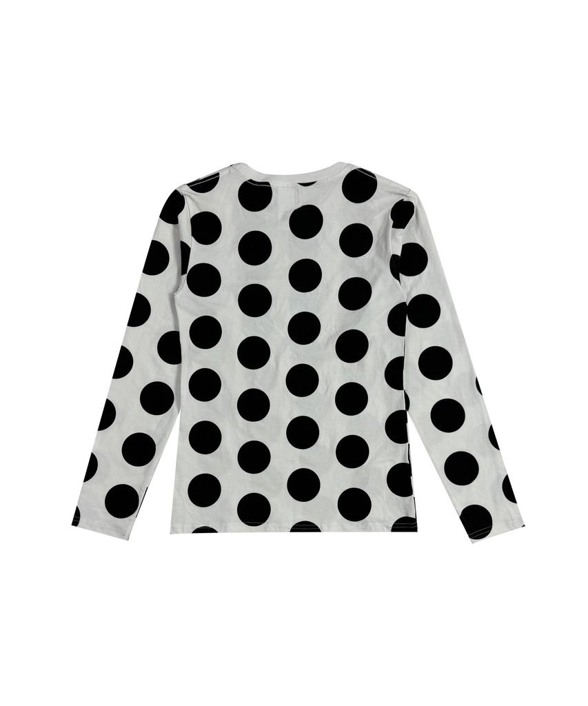 Tansanmageunesyum Dot Pattern Long Sleeve (White/Black)