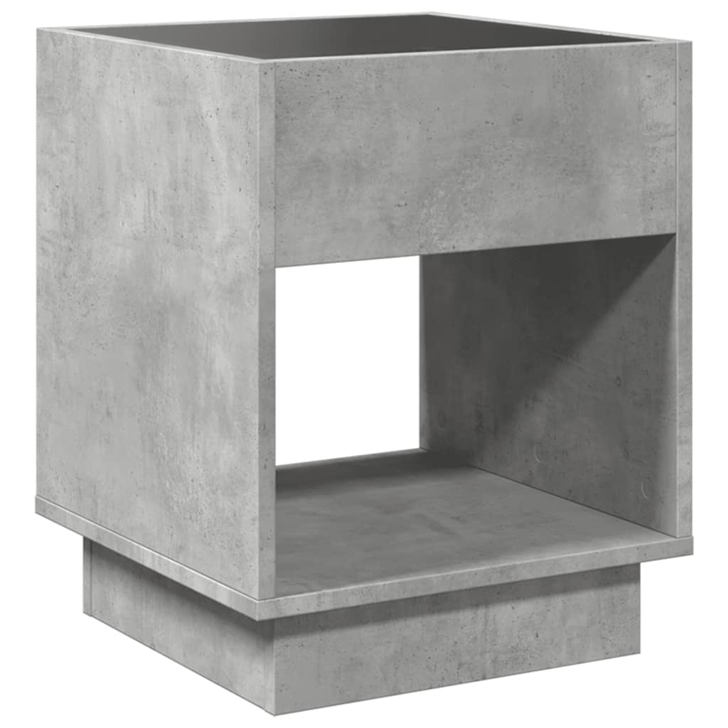 Nightstand with Infinity LED Effect Concrete Grey 40 x 40 x 50 cm