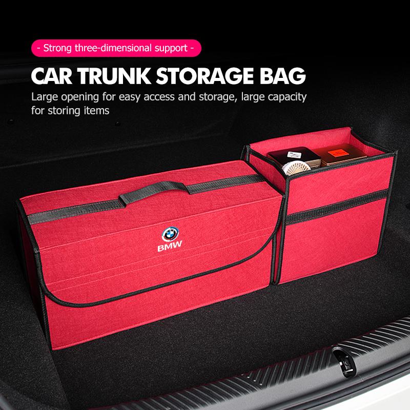 Car Trunk Organizer Large Capacity Storage Folding Box Auto Accessories For BMW G01 G02 F15 F16 G05 G06 G07 F07 G30 G32 F40 F44 SU5