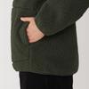 MUJI Men's Boa Fleece Jacket, Dark Green, Size S (AB1MWA4A)