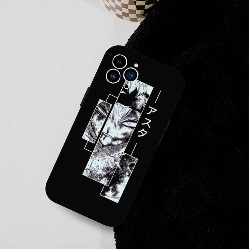 Anime B-Black Clover Phone Case Cool Black Silicone Soft For IPhone 16 15 14 13 12 11 X XR Plus Pro Max Plus