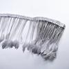 2Yards Dyed Stripped Coque Goose Feathers Trims Feather Trim White Feathers For Crafts Ribbon Wedding Feathers Decoration Plumas