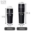 Iris Ohyama Water Bottle Ceramic Coated Mug Bottle with Integrated Lid and White [Dishwasher Safe] 350ml, Gasket, CMSS-350