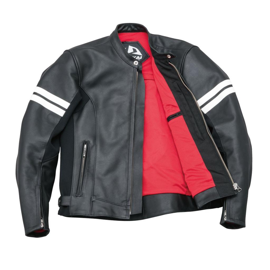 Nankai Motorcycle Leather Jacket Line L [Nankai Parts] Black/White Size RDJ-35A