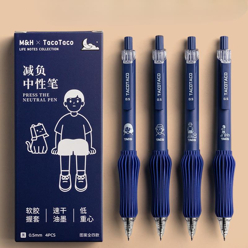 

Ручка для уменьшения нагрузки Press Start ST Head Быстросохнущая нейтральная ручка Тестовая ручка-кисть 0,5 Черная ручка Black/0.5mmST Head синий