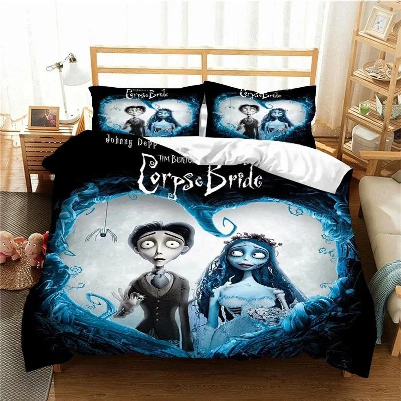 Love Animated Film Corpse Bride Bedding Set Single/Twin King Duvet Cover Home Bedroom Decor Bedspread Pillow Cover