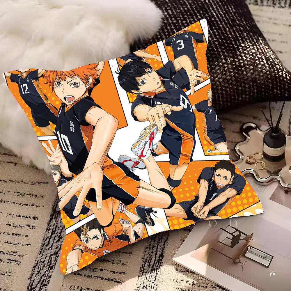Volleyball Japanese Anime Manga Haikyuu Pillow Case Square Pillow Bedroom Sofa Leisure Comfort Cushion Car Home Decoration