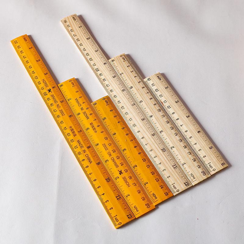 15-30cm Wooden Dual-Sided Ruler for Teaching, Tailoring, and Student Use